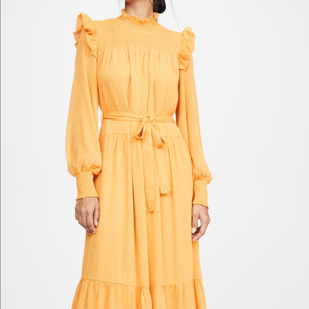 English Factory Swiss Dot Smocked Maxi Dress